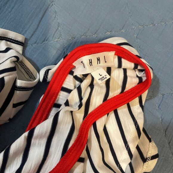 THML Striped Short Sleeve Dress Size Large - Picture 6 of 6